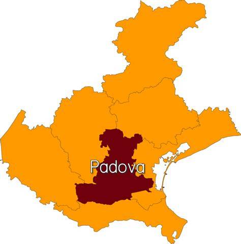 Mappa della provincia di Padova e del Lago di Garda
