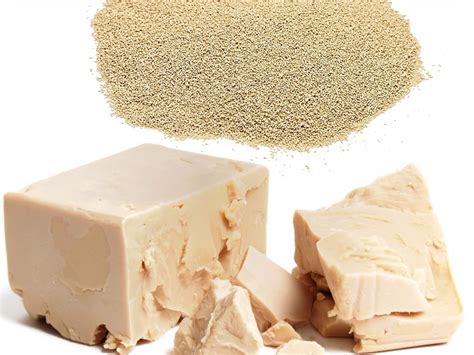 Immagine di lievito di birra fresco e burro a temperatura ambiente