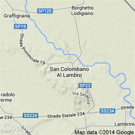 Mappa della zona di San Colombano al Lambro