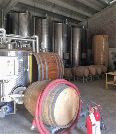 Vinificatori in acciaio inox in una cantina