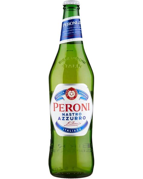 Bottiglia di birra Peroni Nastro Azzurro con schiuma