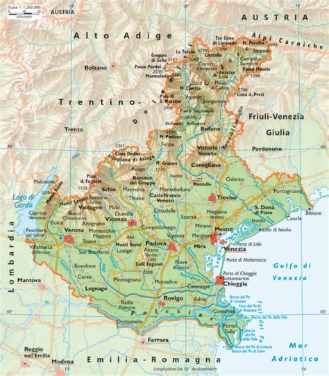 Mappa della regione Veneto con evidenziata la zona di San Vendemiano