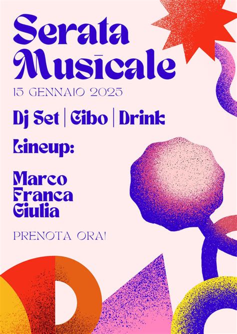 Grafica promozionale per una serata a tema con DJ