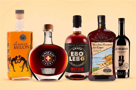 Una selezione di liquori amari