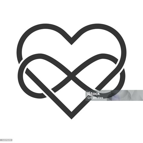 Simbolo dell'infinito intrecciato con cuori