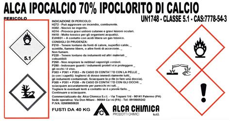 Esempio di una tabella di selezione prodotti chimici