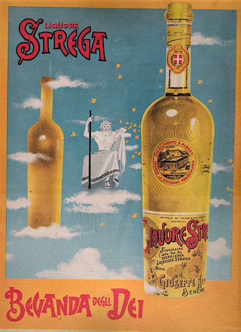 Manifesto pubblicitario storico del Liquore Strega