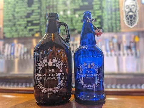 Close-up of beer growler seals
