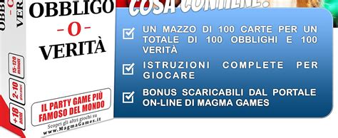 carte da gioco per obbligo o verità