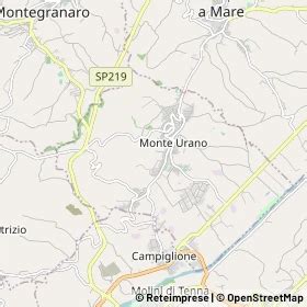 Mappa di Monte Urano con evidenziati i luoghi degli eventi