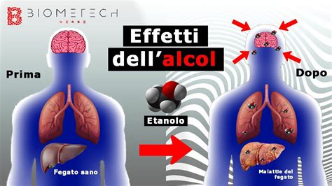 Grafico che mostra gli effetti dell'alcol sul tempo di reazione e il campo visivo