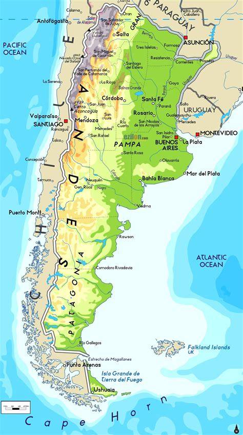 Mappa dell'Argentina con evidenziata la regione di Luján de Cuyo
