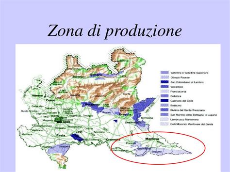 Mappa dell'Emilia-Romagna con evidenziata la zona di produzione del Lambrusco