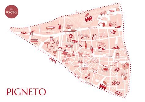 Mappa del quartiere Pigneto con evidenziata la posizione dell'enoteca