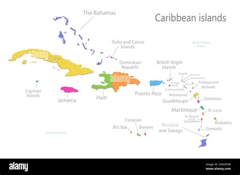 Mappa delle isole caraibiche con evidenziate le zone di produzione del rum