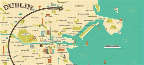 Mappa di Dublino che evidenzia la zona centrale e potenziali location per masterclass