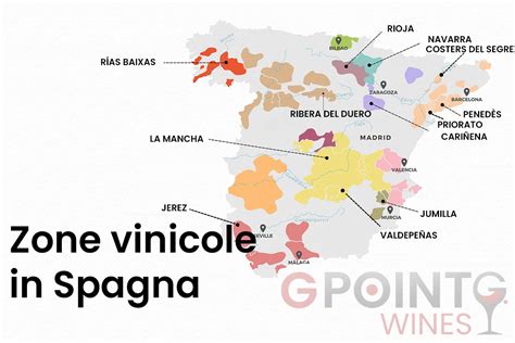 Mappa delle zone vinicole dell'Andalusia