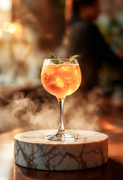 Un cocktail colorato servito in un bicchiere elegante