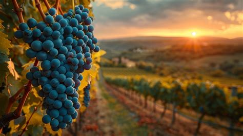 Vigneti collinari con uve rosse