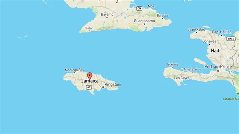 Mappa della Giamaica con Nassau Valley evidenziata
